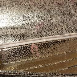 مملوكة مسبقًا حقيبة كلتش جيمي تشو ريسي غليتر و جلد ذهبي ميتاليك