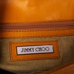 Jimmy Choo Orange Raffia and Leather Tulita Shoulder Bag