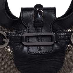 Pre Owned Jimmy Choo Black Leather and Chainmail Tulita Hobo