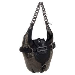 Pre Owned Jimmy Choo Black Leather and Chainmail Tulita Hobo