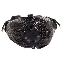 Pre Owned Jimmy Choo Black Leather and Chainmail Tulita Hobo