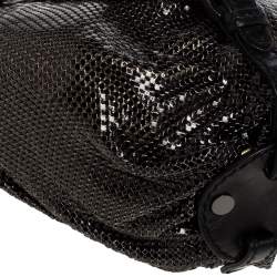 Pre Owned Jimmy Choo Black Leather and Chainmail Tulita Hobo