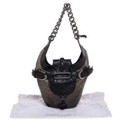 Pre Owned Jimmy Choo Black Leather and Chainmail Tulita Hobo