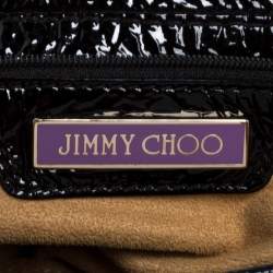 Pre Owned Jimmy Choo Black Patent Leather and Suede Mahala Bag