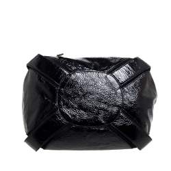 Pre Owned Jimmy Choo Black Patent Leather and Suede Mahala Bag