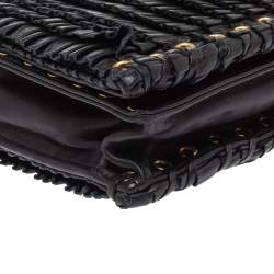 مملوكة مسبقًا Jimmy Choo Black Leather Pleated Cristina Shoulder Bag