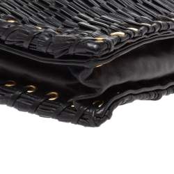 مملوكة مسبقًا Jimmy Choo Black Leather Pleated Cristina Shoulder Bag