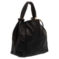 Pre Owned Jimmy Choo Black Leather Solar Hobo