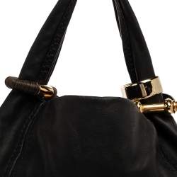 Pre Owned Jimmy Choo Black Leather Solar Hobo