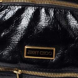 Pre Owned Jimmy Choo Black Patent Leather and Suede Mahala Bag