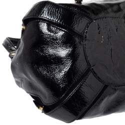Pre Owned Jimmy Choo Black Patent Leather and Suede Mahala Bag