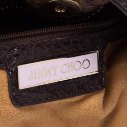 Pre Owned حقيبة هوبو جيمي تشو اليكس جلد نقشة الثعبان بني 