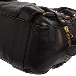 Pre Owned Jimmy Choo Black Leather Malena Satchel