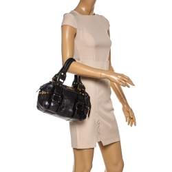 Pre Owned Jimmy Choo Black Leather Malena Satchel