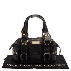Pre Owned Jimmy Choo Black Leather Malena Satchel