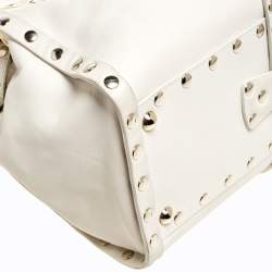 Pre Owned Jimmy Choo Cream Leather Medium Rosalie Satchel