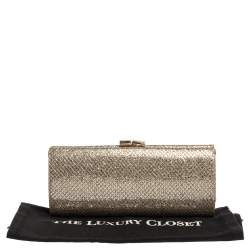 Pre Owned حقيبة كلتش جيمي تشو تيوب تول غليتر ذهبي