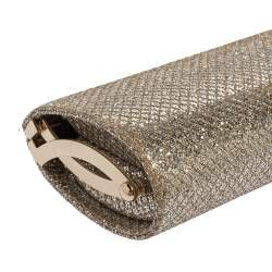 Pre Owned حقيبة كلتش جيمي تشو تيوب تول غليتر ذهبي