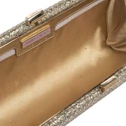 Pre Owned حقيبة كلتش جيمي تشو تيوب تول غليتر ذهبي