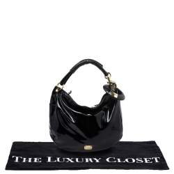 Jimmy Choo Black Patent Leather and Python Large Sky Hobo