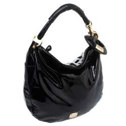 Jimmy Choo Black Patent Leather and Python Large Sky Hobo