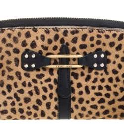 Pre Owned Jimmy Choo Animal Print Calf Hair Zip Around Wallet
