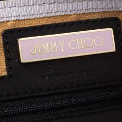 Pre Owned Jimmy Choo Black Lizard Effect Leather Rosa Satchel