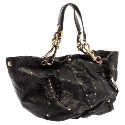Pre Owned Jimmy Choo Black Leather Lohla Jane Tote