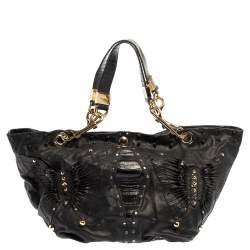 Pre Owned Jimmy Choo Black Leather Lohla Jane Tote