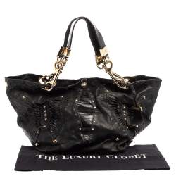 Pre Owned Jimmy Choo Black Leather Lohla Jane Tote