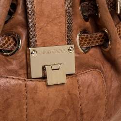 مملوكة مسبقًا Jimmy Choo Brown Leather and Snakeskin Ramona Tote