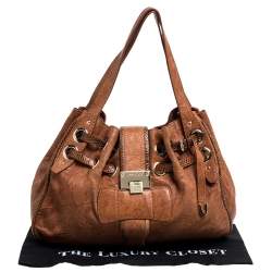 مملوكة مسبقًا Jimmy Choo Brown Leather and Snakeskin Ramona Tote