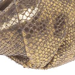 مملوكة مسبقًا Jimmy Choo Gold Python Chain Frame Clutch