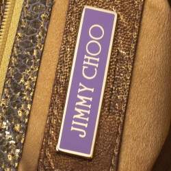 مملوكة مسبقًا Jimmy Choo Gold Python Chain Frame Clutch