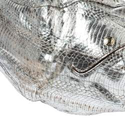 Pre Owned Jimmy Choo Silver Python Ramona Shoulder Bag