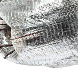 Pre Owned Jimmy Choo Silver Python Ramona Shoulder Bag