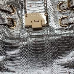 Pre Owned Jimmy Choo Silver Python Ramona Shoulder Bag