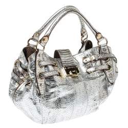 Pre Owned Jimmy Choo Silver Python Ramona Shoulder Bag