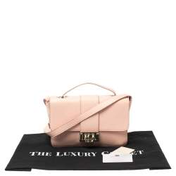 Pre Owned Jimmy Choo Light Pink Leather Rebel Top Handle Bag