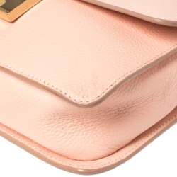 Pre Owned Jimmy Choo Light Pink Leather Rebel Top Handle Bag