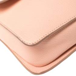 Pre Owned Jimmy Choo Light Pink Leather Rebel Top Handle Bag