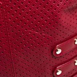 Jimmy Choo Red Perforated Leather Brina Shoulder Bag