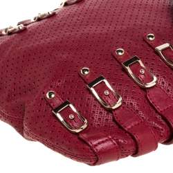 Jimmy Choo Red Perforated Leather Brina Shoulder Bag