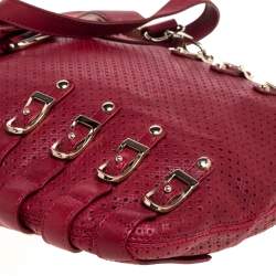 Jimmy Choo Red Perforated Leather Brina Shoulder Bag