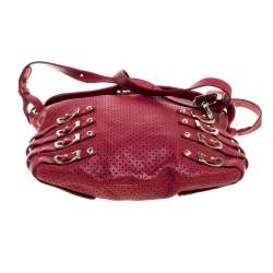 Jimmy Choo Red Perforated Leather Brina Shoulder Bag