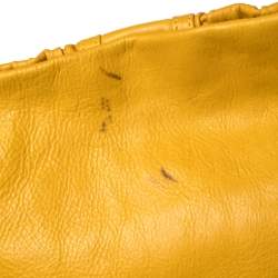 Pre Owned Jimmy Choo Mustard Leather Isola Fringe Studded Hobo