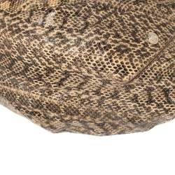 Pre Owned حقيبة كتف جيمي تشو رامونا جلد ثعبان الماء كريمي/ أسود  