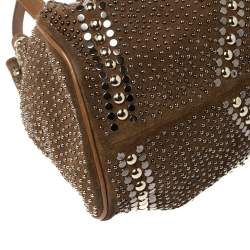 Jimmy Choo Brown Suede and Leather Ramona Studded Tote