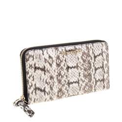 Pre Owned Jimmy Choo Snakeskin Pippa Zip Around Wallet