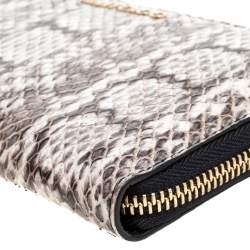 Pre Owned Jimmy Choo Snakeskin Pippa Zip Around Wallet